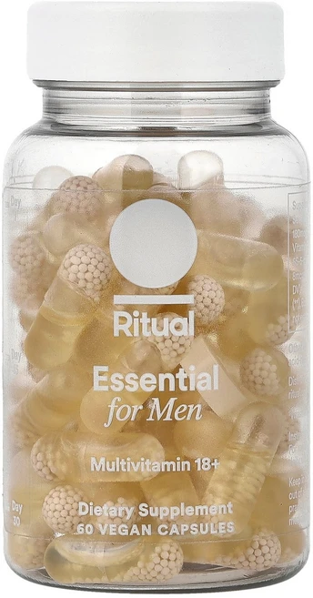 Ritual 남성용 에센셜 종합비타민 18+ 민트 베지 캡슐, 1, 60정 - 쿠팡