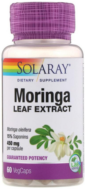 솔라레이 모링가 잎 추출물 450mg 60정 Moringa 모닝가 모린가 드럼스틱 나무, 1개, 기본