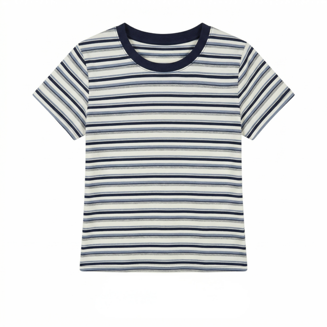 스마트플라이 여성 스트라이프 반팔 티셔츠 캐주얼 데일리 라운드넥 슬림핏 티