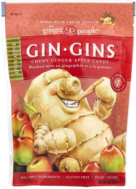 The Ginger People Gin Gins® 츄이 진저 캔디 스파이시 맛 84g(3온스) - 쿠팡