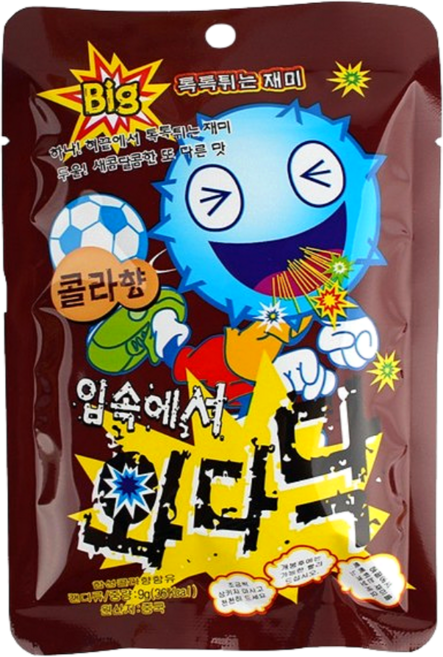 600 빅 입속에서 와다닥(콜라향) 팝핑 캔디 추억의과자 어린이날간식 단체간식, 9g, 1개