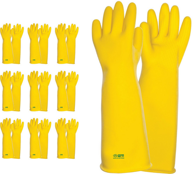 9호 (5켤레구성) 역대급 질긴 공업용 고무장갑 9호 노란색 5켤레, 노랑, 혼합, 1세트