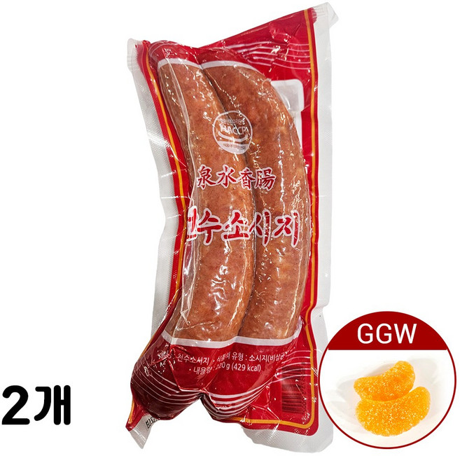 가가왕 중국식품 천수 소세지 홍창 하얼빈 훙창 쵄수이, 2개, 220g