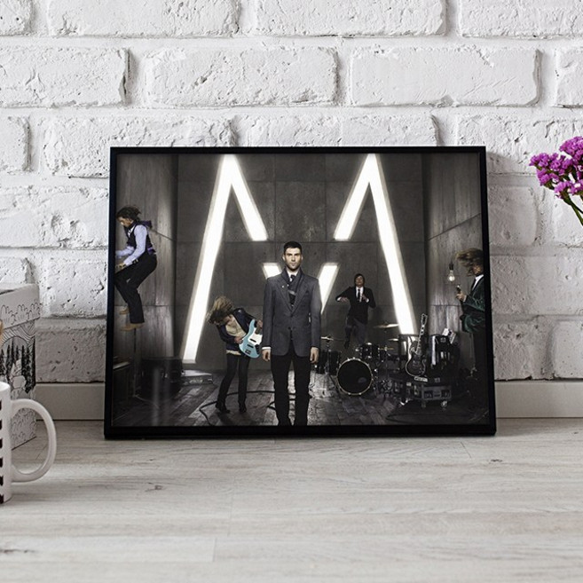 아트로우 마룬파이브 Maroon5 포스터 브로마이드 액자, 6번, 블랙 x A4 (23 x 33cm)