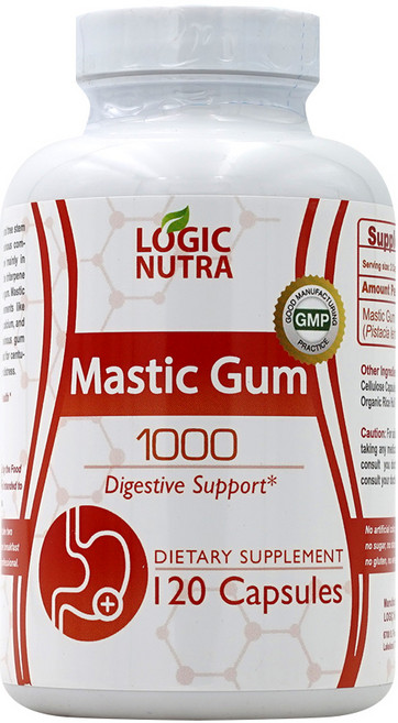 Logic Nutra 매스틱 검 위 십이지장 건강 지원 기능 지원 보충제 Made in USA, 120정, 1개