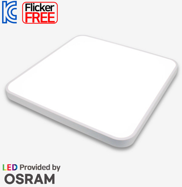 LED 방등 하이엔 오스람칩 사각 방등 60W 플리커프리 안방등 거실등 전등, 주광색 5개