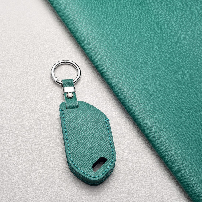 기아 전용 천연 소가죽 스마트키 커버 (더뉴 쏘렌토/스포티지/카니발/더뉴 K5/K8/EV6/EV3/DL3/MQ4 신형 적용) 7버튼 9버튼 가능, 기아 H9 타입(9버튼), 그린