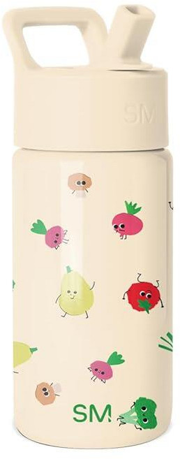 Simple Modern Kids Summit 빨대 뚜껑이 있는 물병 | 414ml(14온스) 스테인리스 스틸 컵 단열 텀블러 유아 학교용 | 응급 구조자, -채소 정원