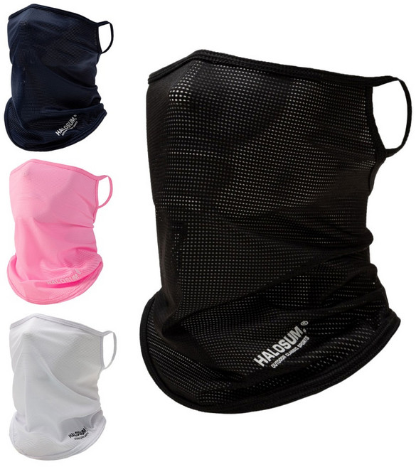 숨쉬기 편한 자외선 차단 스포츠 마스크 골프 마스크 라이딩 등산 쿨링 햇빛가리개, 블랙