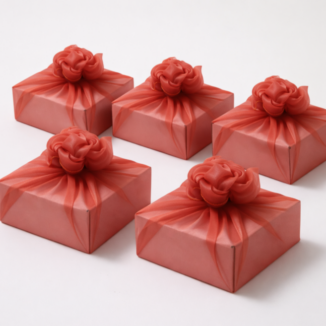 미담 크리스탈 보자기 선물 포장용 70x70cm, 5개, 오렌지