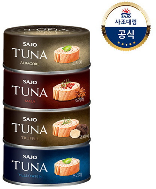 [사조대림] 사조 프리미엄 참치 100g x6개 4종 택1/황다랑어/마라/트러플/알바코, 상세 설명 참조, A/B/C/형:황다랑어 3개 + 알바코 3개{G}