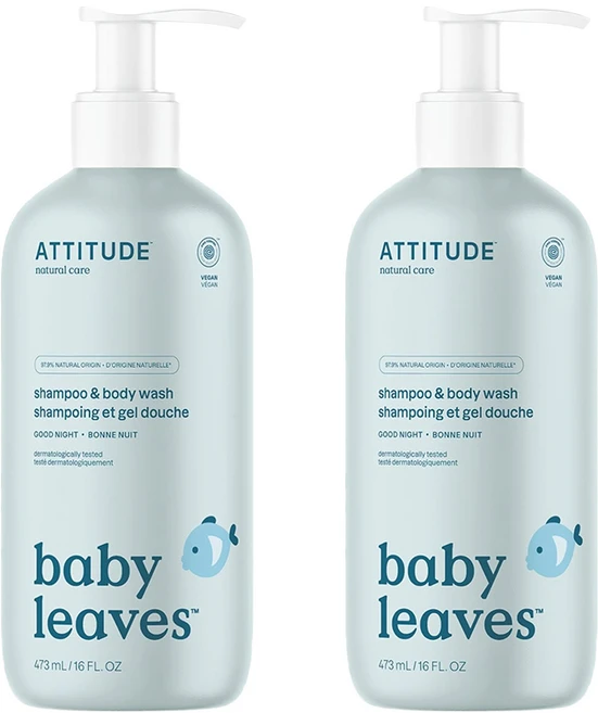 에티튜드 ATTITUDE 베이비 리브즈 사이언스 유아샴푸 앤 바디워시 굿나잇 473ml 2개 - 쿠팡