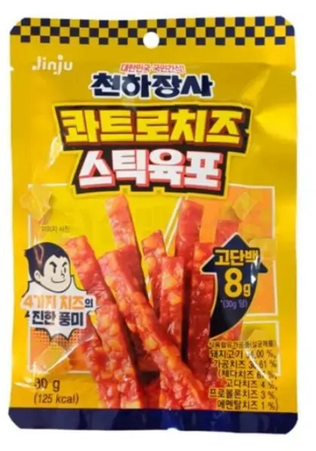 천하장사 콰트로치즈 스틱육포 30g, 12개