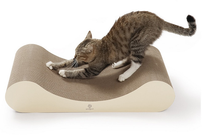 팡팟 고양이 쇼파형 스크래쳐, 베이지, 1개