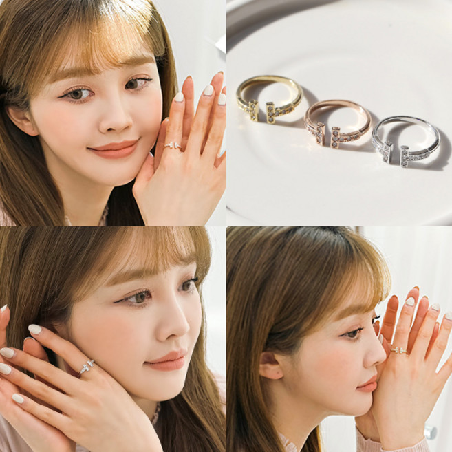 미스21 아리스타 큐빅 T 반지 링 (rg609)
