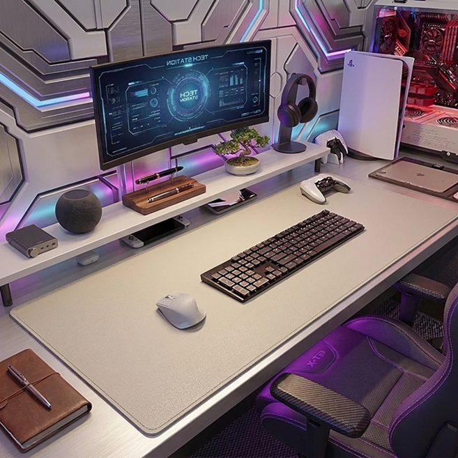 에오시나 게이밍 장패드 와이드 데스크 마우스패드, 1개, 베이지