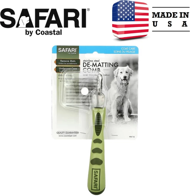 Safari 장모 및 곱슬모 반려견용 엉킴 방지 빗 1개 - 쿠팡