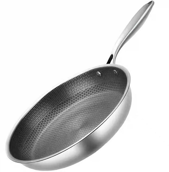 Skyciky 무코팅 프라이팬 410 스테인리스 논스틱 빠른열전도 인덕션 가스레인지 겸용, 1개, 24cm