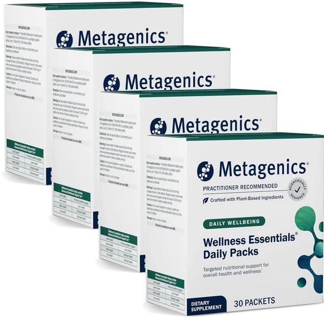 메타제닉스 웰니스 에센셜 멀티비타민 미네랄 30포입 Metagenics Wellness Essentials, 4개, 30정 - 쿠팡