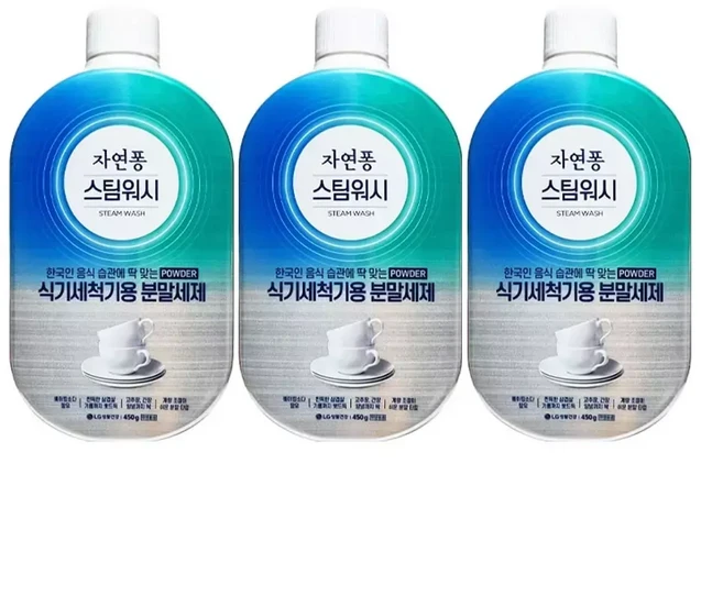 엘지 자연퐁 스팀워시 식기세척기용 분말 세제 X 3개, 450g, 1개