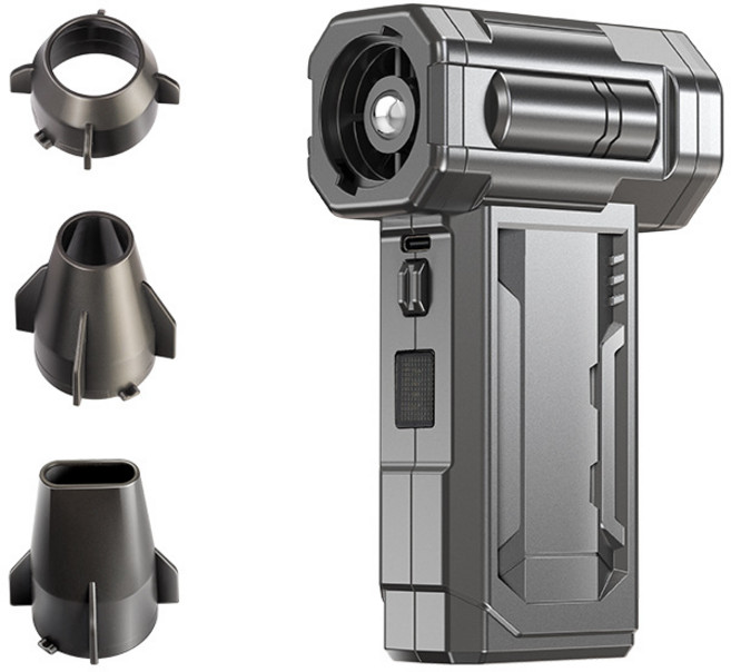 루베라 2026 신형 초강력 무선 에어건 터보 팬 130000RPM LED 조명 교체형 배터리 휴대용 캠핑 에어펌프 차량용 청소 낙엽 제설, 기본형 다크 실버, X7