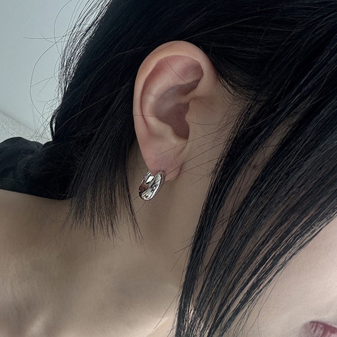 써지컬스틸 퀄리티드 미니 원터치 볼드 링 귀걸이