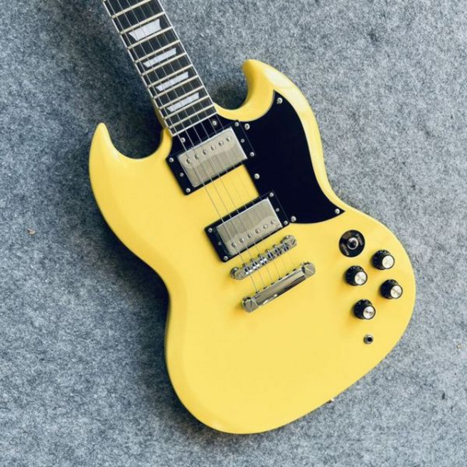 입문용기타 표준 일렉트릭 기타 SG 맞춤형 광택 화분 인레이 재고, 2, 1개