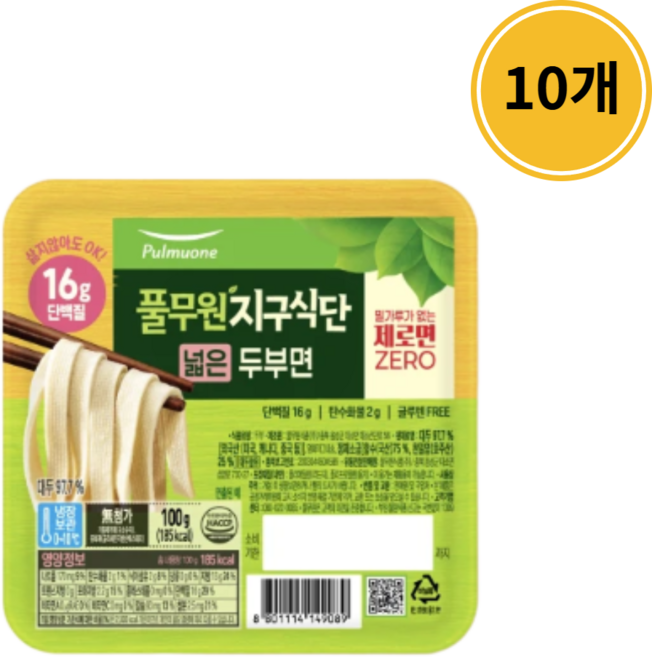 풀무원 지구식단 두부면 넓은면, 150g, 10개