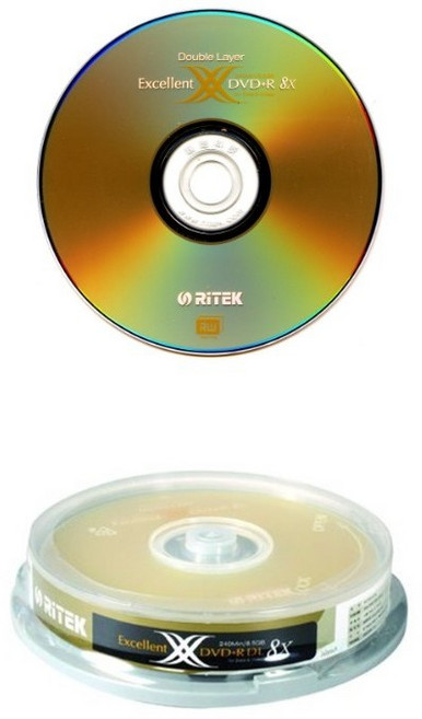 Ritek 錸德 DVD R 8X 光碟片 (240Min/8.5GB) 10片入 - 高速燒錄 大容量儲存