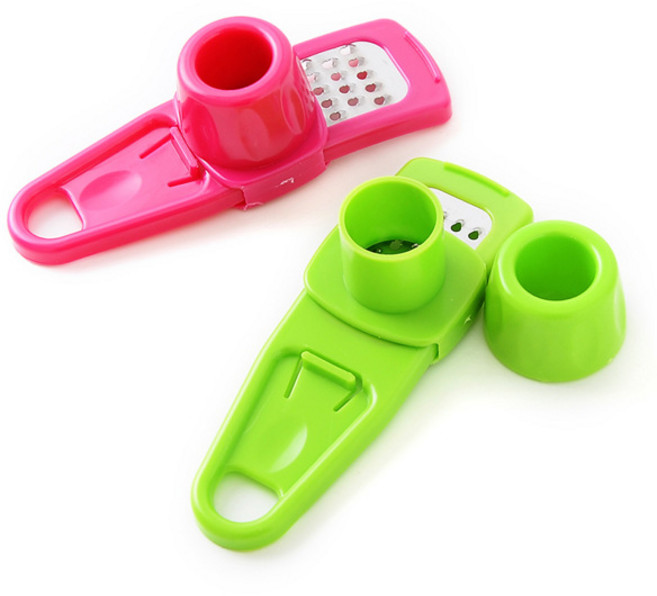 마늘 분쇄기 프레스 다기능 수동 생강 마늘 그라인딩 강판 커터 마늘 필러 주방 도구 1 개 2 개, [05] Rose-Green, 1개