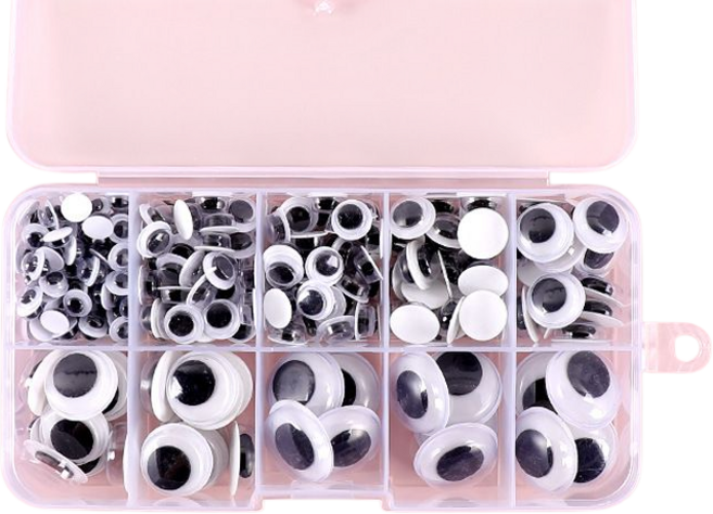 인형눈 10칸 스티커눈 붙이는 눈알, 1세트, 블랙10칸