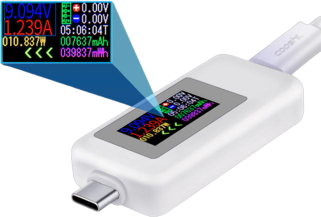 USB C 타입 멀티 테스터기(전력 측정기), 1개