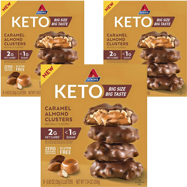 앳킨스 캐러멜 아몬드 클러스터 8개입, 3개, 208g