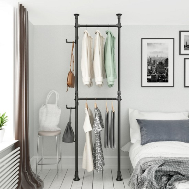 틈새 행거 2단 코너 스탠드 옷걸이