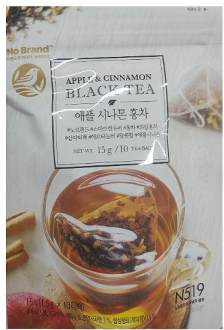 노브랜드 애플 시나몬 홍차 12입, 4개, 15g, 12개입