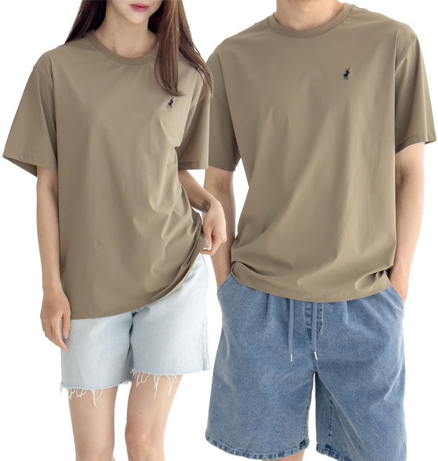 [1+1] [빅히트 패션] 남여공용 냉감 아이스 오버핏 얼음 반팔 라운드 티셔츠