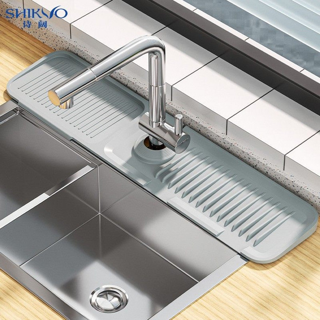 패드 싱크대 매트 사각싱크볼 물튀김방지 씽크볼, 1개, 다크 그레이 대형 연장형 두꺼운