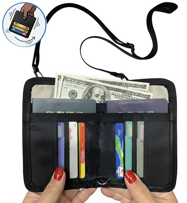 준토 카드 빠짐 없는 RFID차단 국산 여권 지갑 여행 파우치 가방