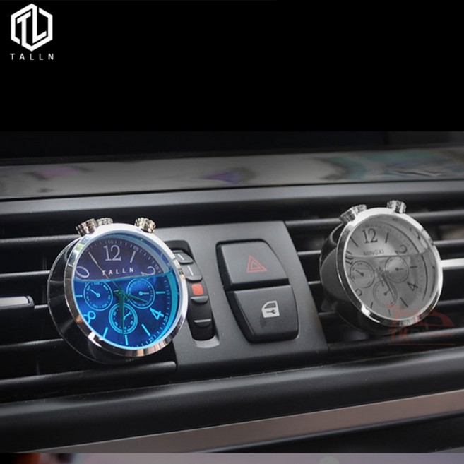 차량용 모던한 디자인 인테리어 차량 송풍구 아날로그 시계 차 방향제 2in1, 1개