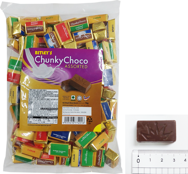 비틀리스 청키 어쏠티드 대용량 초콜릿, 1개, 1kg