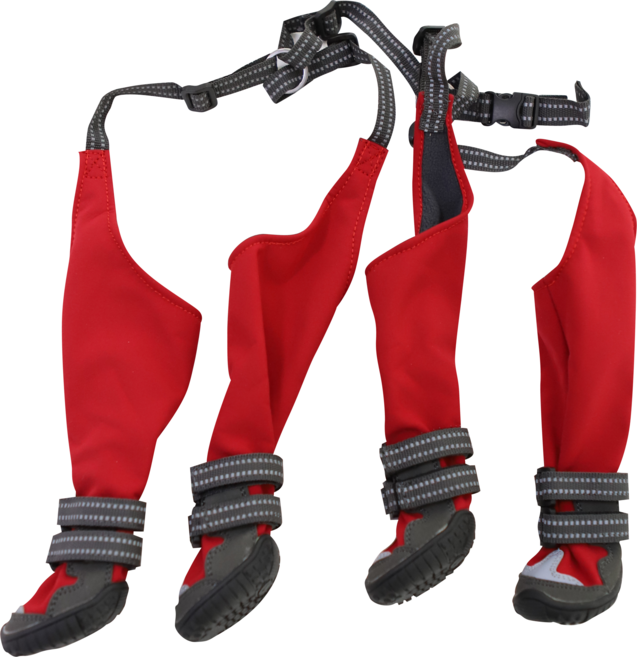 시즌3 강아지 논오프 일체형 신발 레인부츠, 1개, 레드