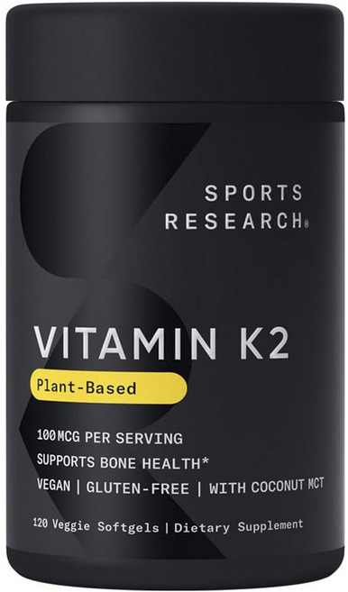 SPORTS RESEARCH 維生素K2素食軟膠囊, 1罐, 120顆