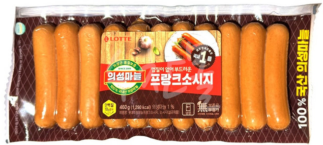 롯데 의성마늘 프랑크, 460g, 2개