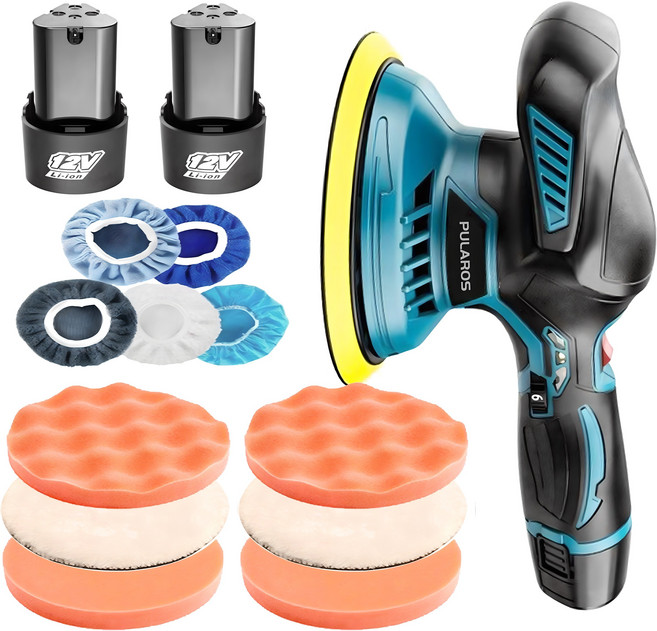 풀라로스 무선 자동차 광택기 흠집제거 광택복원 유리 유막제거 차량관리 듀얼 폴리셔, [선택A]스탠다드 패키지(배터리 2개)