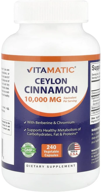 Vitamatic 실론 시나몬 베지 캡슐 240정, 1개 - 쿠팡