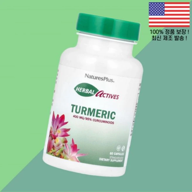 네이처스플러스 허브 액티브 강황 터메릭 커큐민 400mg 60캡슐 NaturesPlus Herbal Actives Turmeric 60 Capsules, 네이처스플러스 허브 액티브 강황 터메릭 커큐민 400m, 1개 - 쿠팡