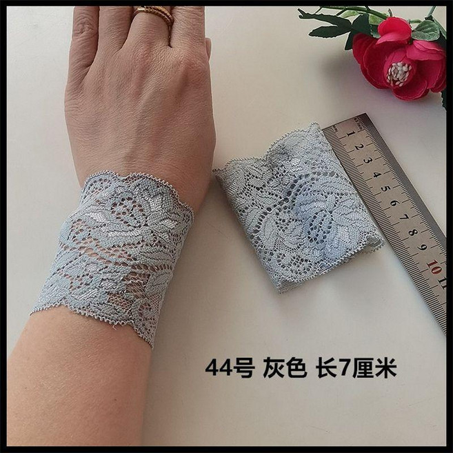 蕾絲護腕套 遮疤痕紋身裝飾花邊短款袖口配飾, 44號灰色 長7釐米 一雙,M碼 體重7095斤穿圖片位置, 1個