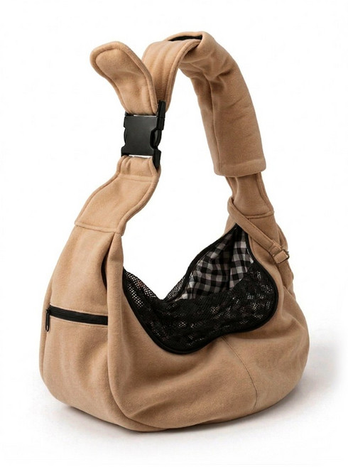 도로 컴포트 강아지 고양이 슬링백 애견 산책 이동가방 포대기, 브라운
