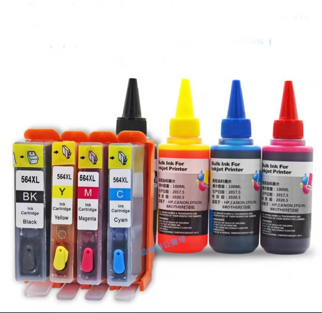益繪 HP 564XL 墨水匣 HP 4610 4620 3520 5510 5520 5525 6510 6520 7520, 1套4色（可加墨款）, 1個