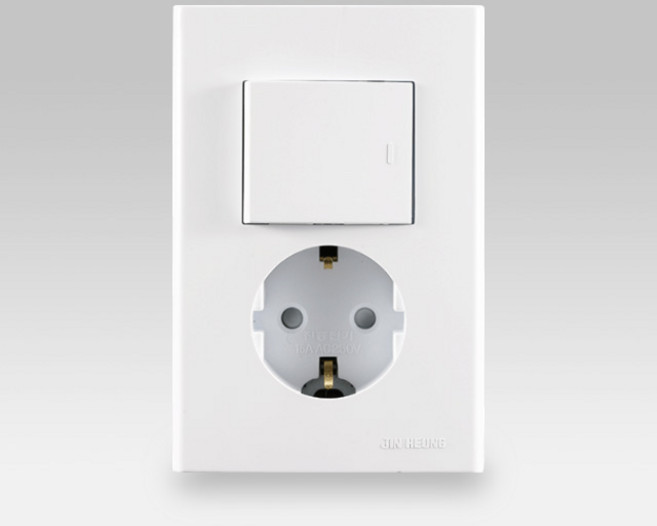 국산 진흥전기 스위치부 콘센트 분리형 1개용 IN, 1개